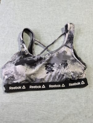 soutien gorge sport Reebok gris marbré
