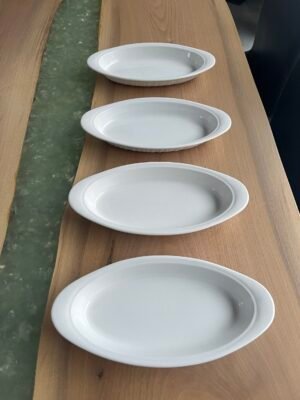4 assiettes ovales Corningware