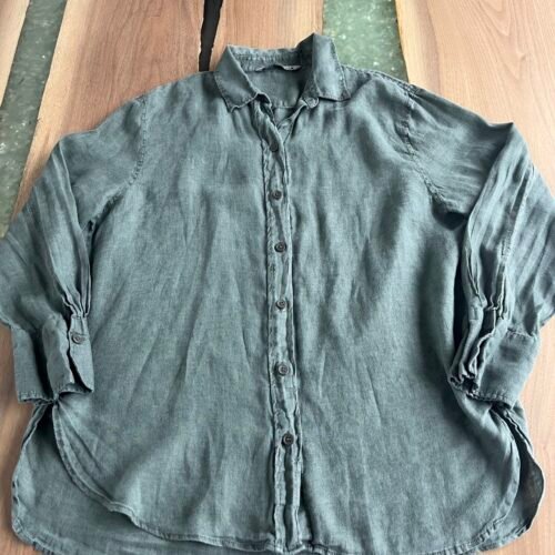Blouse verte 100% lin M