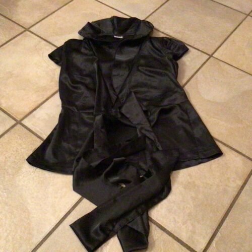 Chemisier satiné noir Suzy Shier xSmall