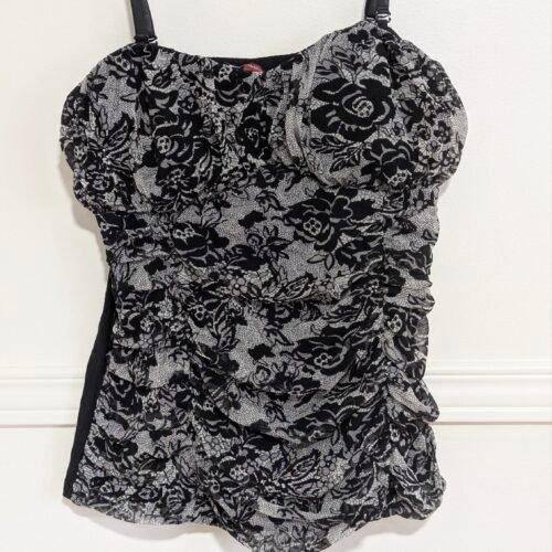 camisole fleurie noire et blanche San Francisco