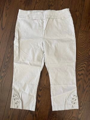 Pantalon 3/4 beige élastique femme XL