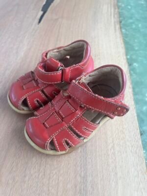 Sandales bébé en cuir rouge 19