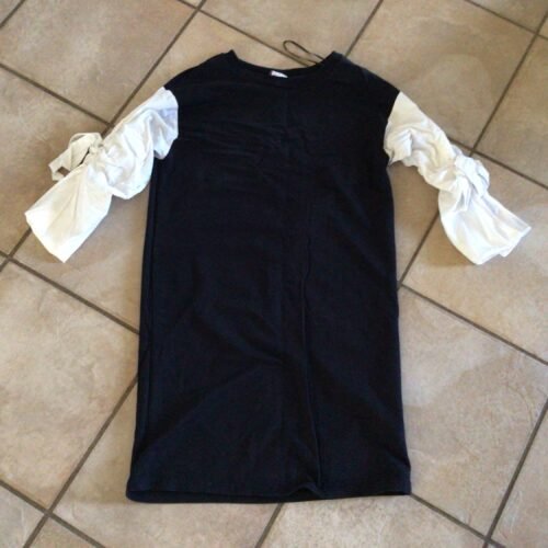 Tunique Eliane rose xSmall noire/ avec manches style blouse