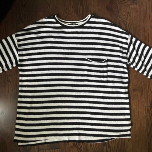 Chandail rayé noir Zara oversize small