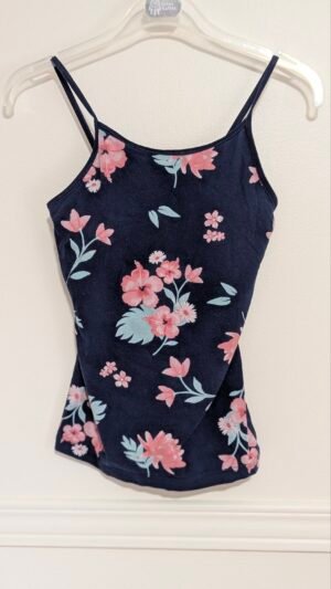 camisole bleu à fleurs