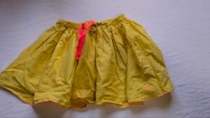 jupe en coton ,jaune fluo, gr 5