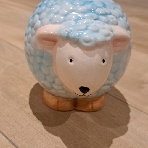 Tirelire mouton - bleu ciel - super état