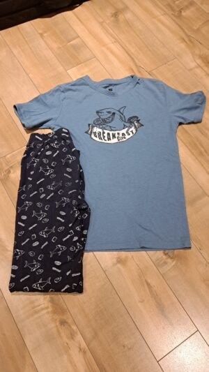 Ensemble pyjama bleu (t-shirt + pantalon) tag / garçon 16 ans