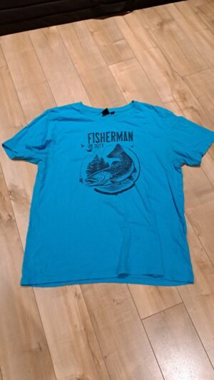 T-Shirt bleu royale (+ pâle que sur la photo) - L
