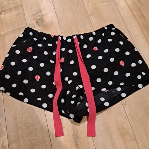 Short pyjama - noir et blanc et rose - M