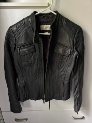 Manteau cuir gris Michael Kors Small