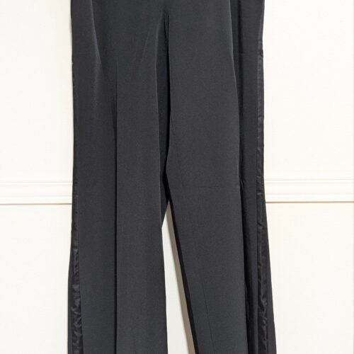 pantalon noir SUZY  SHIER avec bandes style satin sur les côtés