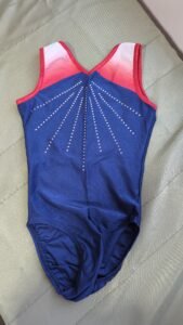 Leotard de gymnastique bleu et rouge   gr 9