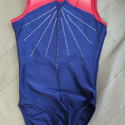 Leotard de gymnastique bleu et rouge   gr 9
