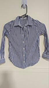 chemise rayée bleu H&M gr 8-9