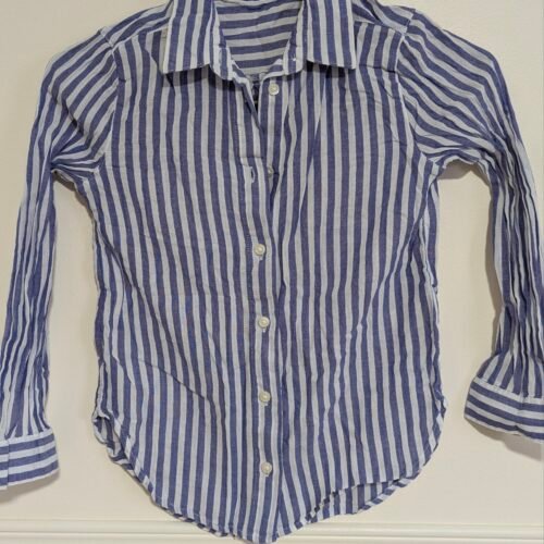 chemise rayée bleu H&M gr 8-9