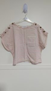 chandail court rayé rouge Zara gr 13-14