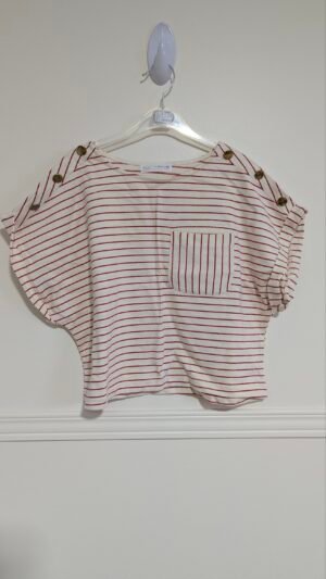 chandail court rayé rouge Zara gr 13-14