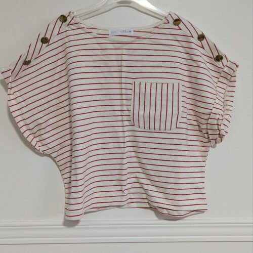 chandail court rayé rouge Zara gr 13-14