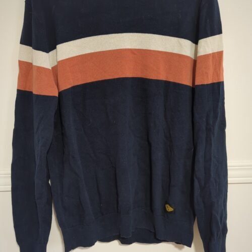 chandail bleu rayé beige et orange , DJAB par Simons