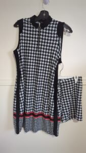 Robe et short assorti " pieds de poules" noir et blanc