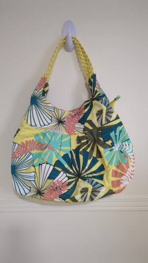 sac caba jaune fleuri neuf!