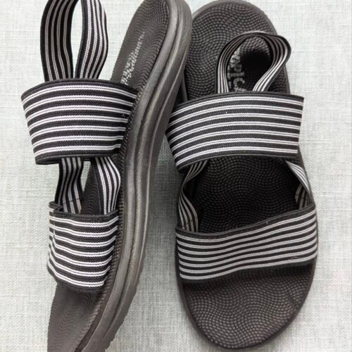 sandales Tropical Daze, noires lignées blanches, gr 6