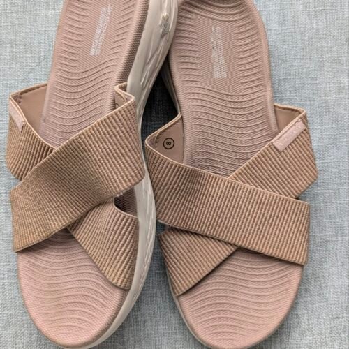 sandales skechers goga mat, vieux rose, gr 8