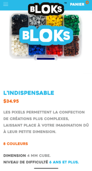 Bloks , 8 couleurs de pixels, neuf! vaut 35$!