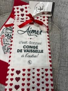 Duo de linges à vaisselle avec emporte-pièce en forme de ♥️