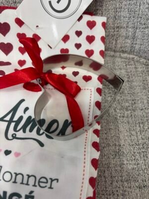 Duo de linges à vaisselle avec emporte-pièce en forme de ♥️